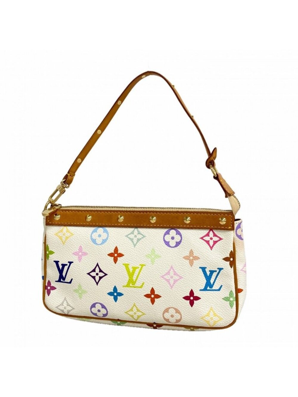 Louis Vuitton Pouch Monogram Multicolor Pochette Blanc - Picture 1 of 10